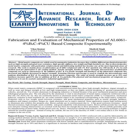 Fabrication and evaluation of mechanical properties of al6061 
