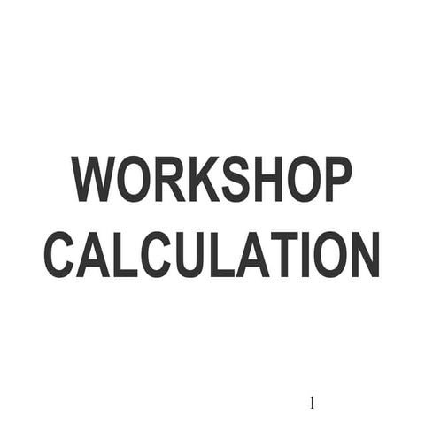 Fabrication calculation