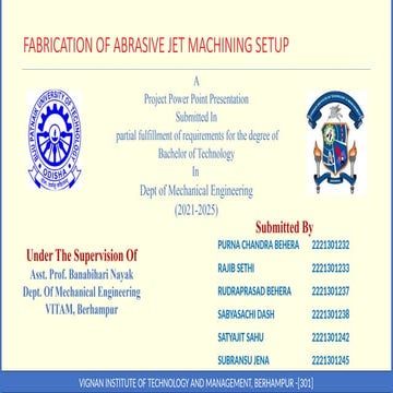 Fabrication of Abrasive Jet Machining Setup.pptx