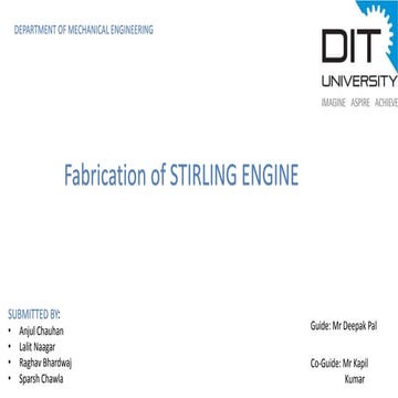 DESIGN AND FABRICATION OF ALPHA STIRLING ENGINE | PDF
