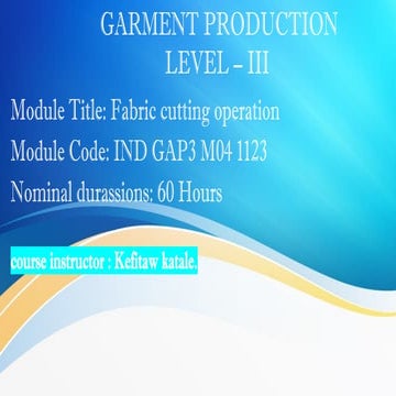 Fabric Cutting operation for garment students