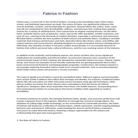 Empowering Consumers Through Fabric Knowledge