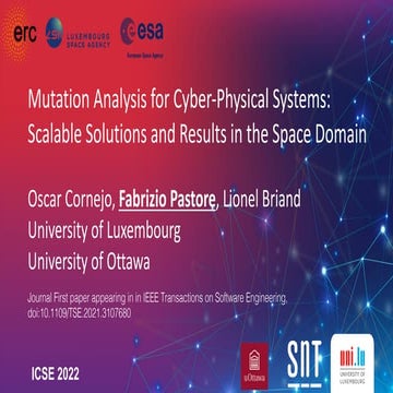 Mutation Analysis for Cyber-Physical Systems: Scalable Solutions and Results ...