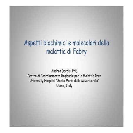Aspetti biochimici e molecolari della malattia di Fabry
