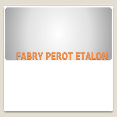 Fabry perot etalon