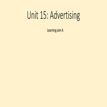 Unit 15- Advertising