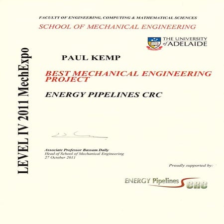 Best Mechanical Engineering Project 2011 - Paul Kemp
