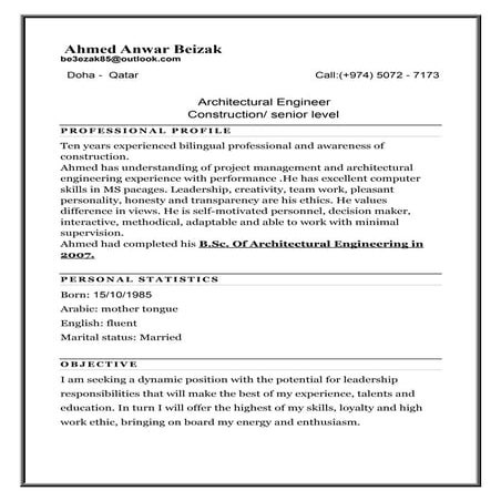 Ahmed Anwar Senior Architect 