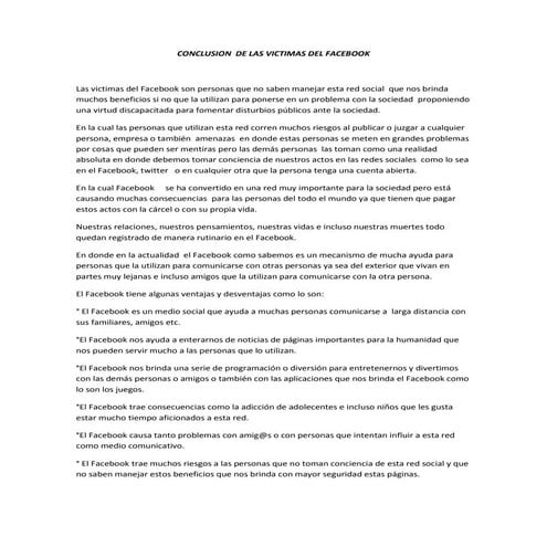 Conclusion de facebook | DOCX
