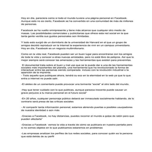 Conclusion de facebook | DOCX