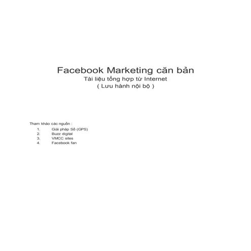 Tài liệu học Facebook marketing căn bản