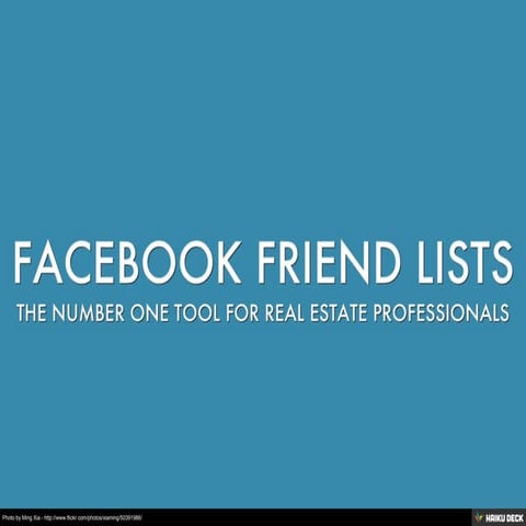 Facebook Friend Lists