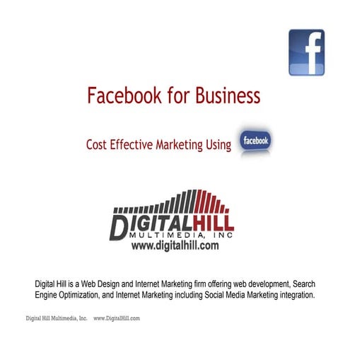 Facebook for Business 101: Cost Effective Marketing Using Facebook