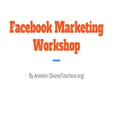 Facebook marketing workshop