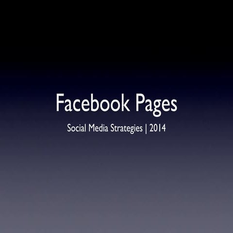 Intro to Facebook Pages