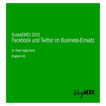 Facebook und Twitter im Business-Einsatz