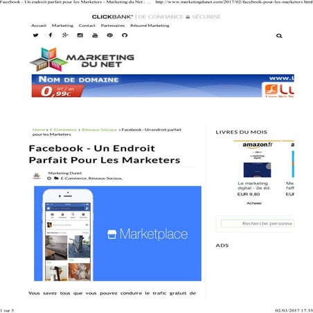 Facebook   un endroit parfait pour les marketers - marketing du net   go loca...