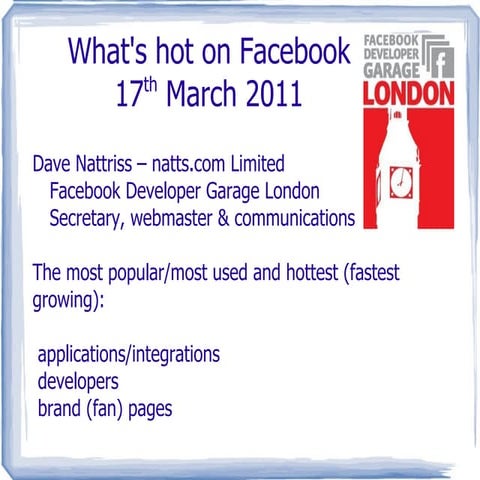 What's hot on Facebook - 17/03/2011