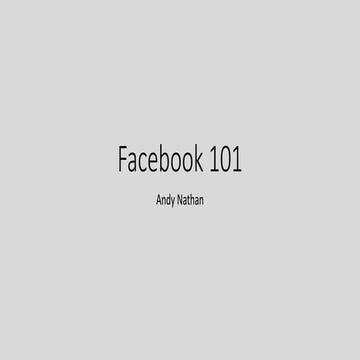 Facebook 101