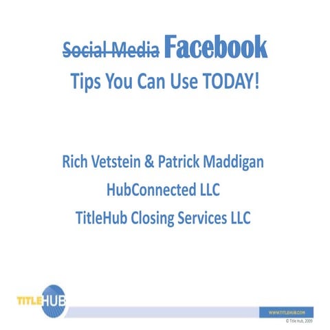 Facebook Tips Realtors Can Use Today! 