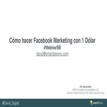 Como hacer Facebook Marketing con 1 Dólar | PDF