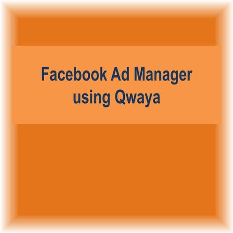Facebook ad manager   