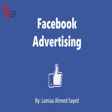 Facebook Advertising - ITI 2019