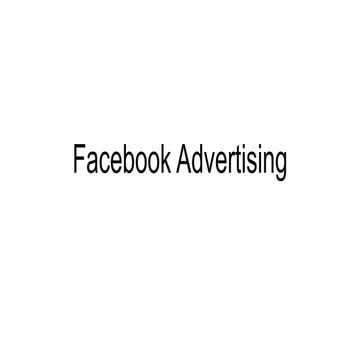 Intro to Facebook Advertising