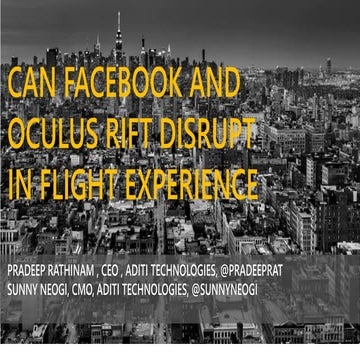 Can Facebook and Oculus Rift Disrupt in Flight Experiences