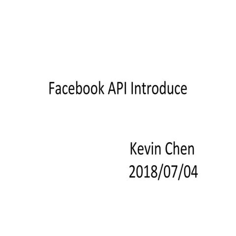 Facebook api introduce