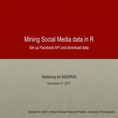 Facebook api setting and mining data