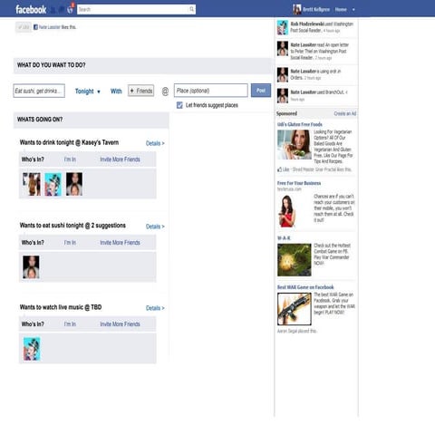 Facebook App Wireframes v1