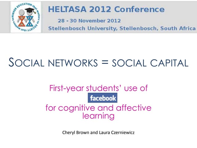 Facebook as social capital