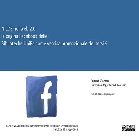 La pagina Facebook delle Biblioteche dell'Università di Palermo