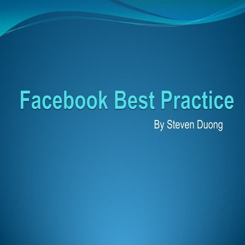 Face Book Best Practice