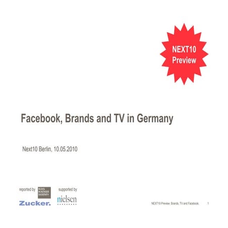 Facebook, Brands and TV  Preview Next Conference 2010 Berlin