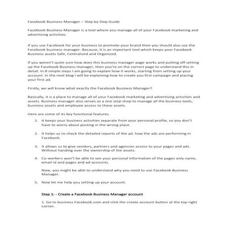 Facebook business manager blog