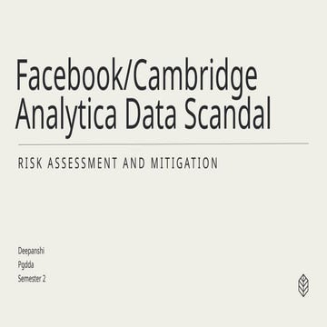 Facebook/Cambridge Analytica Data Scandal