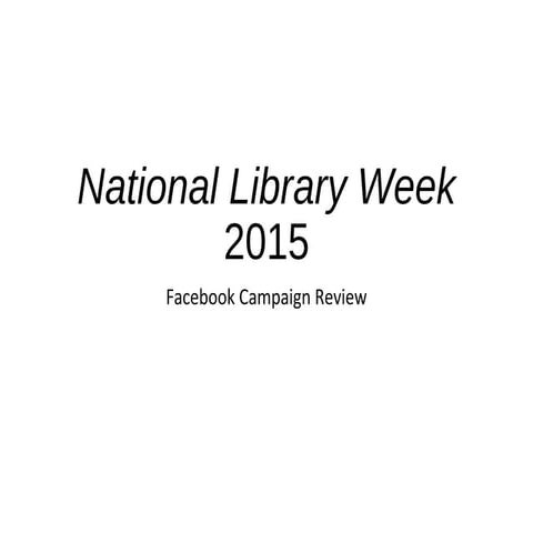 National Library Week 2015 - Bulgaria - Facebook campaign review