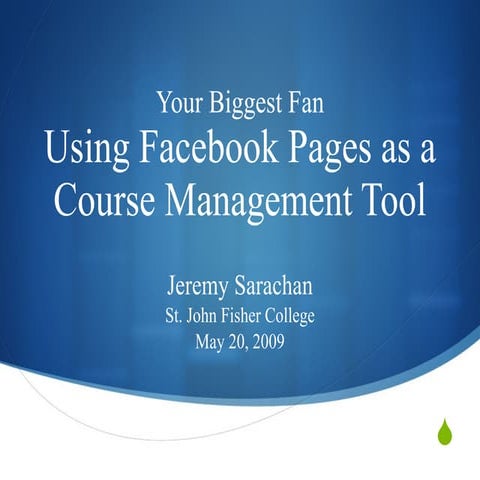 Facebook as a Course Management Tool