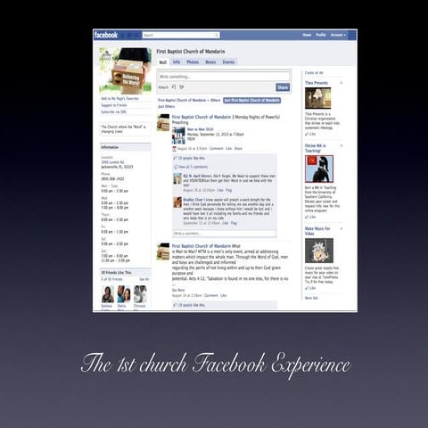 First ChurchFacebook crash course ppt