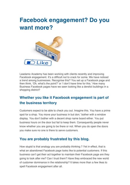 Facebook engagement