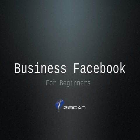 Facebook for beginners power point