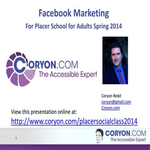 Facebook Marketing for Business - For Placer School for Adults Fall 2014