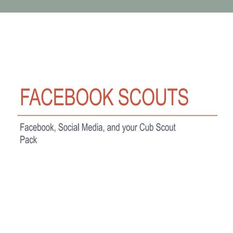Facebook for Cub Scout Packs
