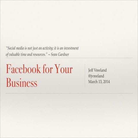 Facebook For Your Business