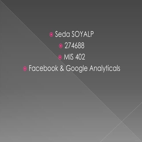 Facebook & google analytics