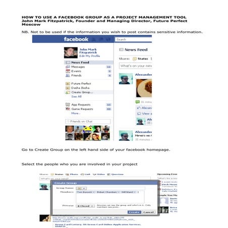 Facebook Group as Project Management Tool | PDF