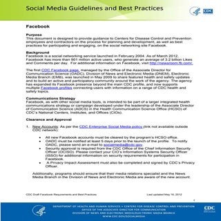 CDC Facebook guidelines