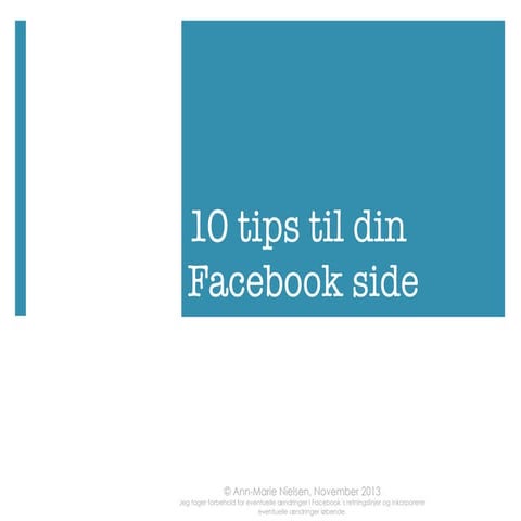 Facebook - 10 tips til din Facebook side | PDF
